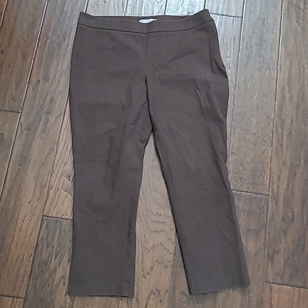 Chico's Dark Brown Ankle Pants with Zip Side size 1.5 (10)